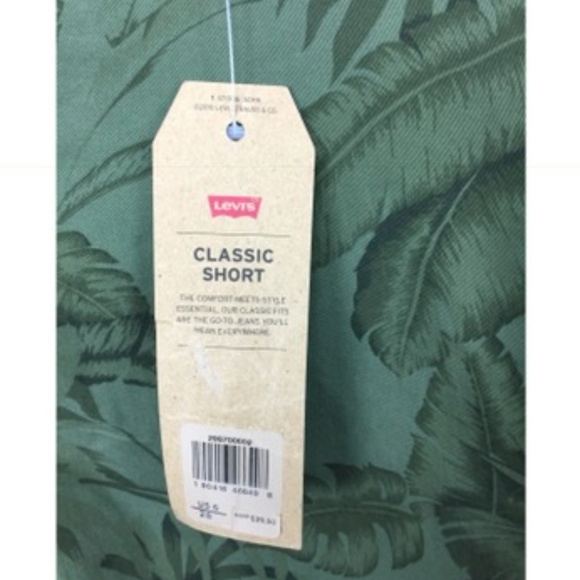 NWT Levi's Classic Leaf Pattern Shorts Olive Grn 6 - Picture 3 of 6